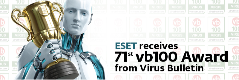 ESET receives 71st VB100 Award from Virus Bulletin